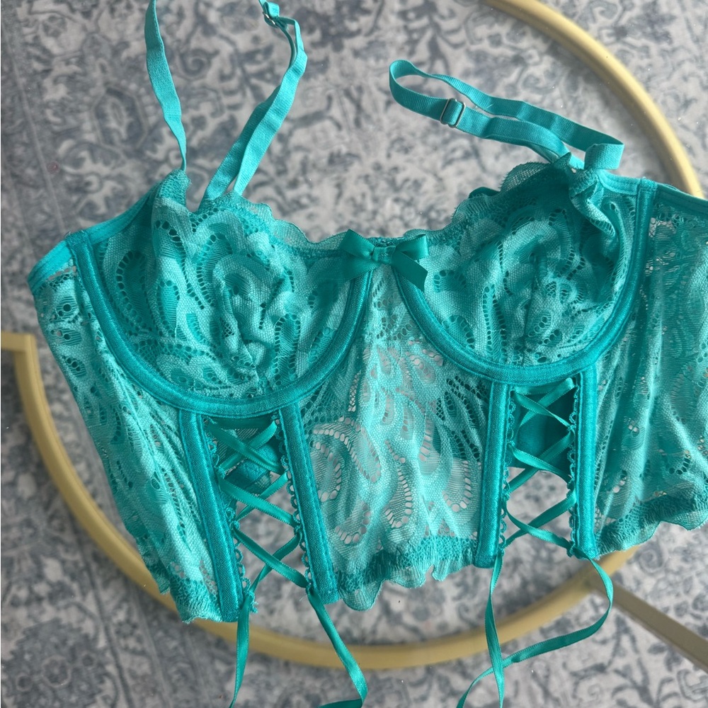 Teal corset top